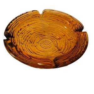 70s Soreno Amber Anchor  Hocking‎ Diameter 6.5 Round 4 Slot Glass AshtrayType: